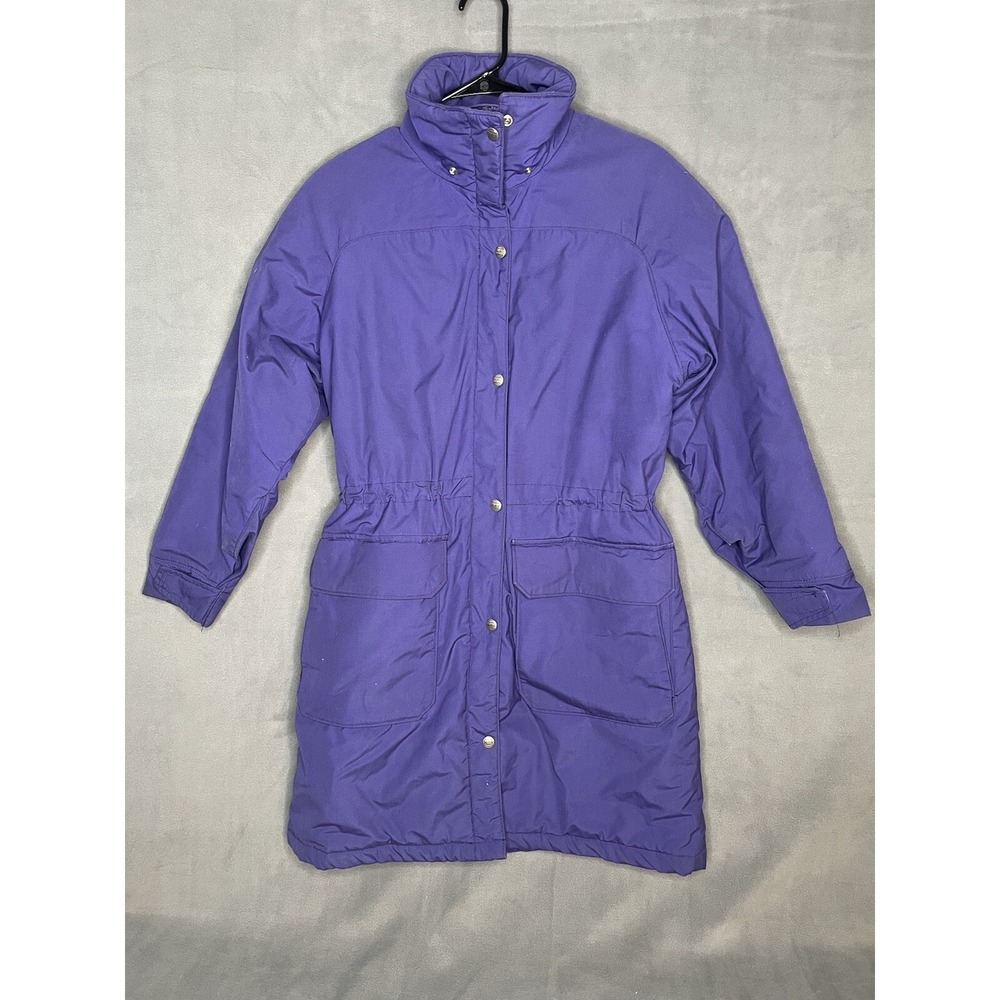 LL Bean Winter Warmer Jacket Womens Sz Small /no Hood Wool /nylon Lined‎ Purple